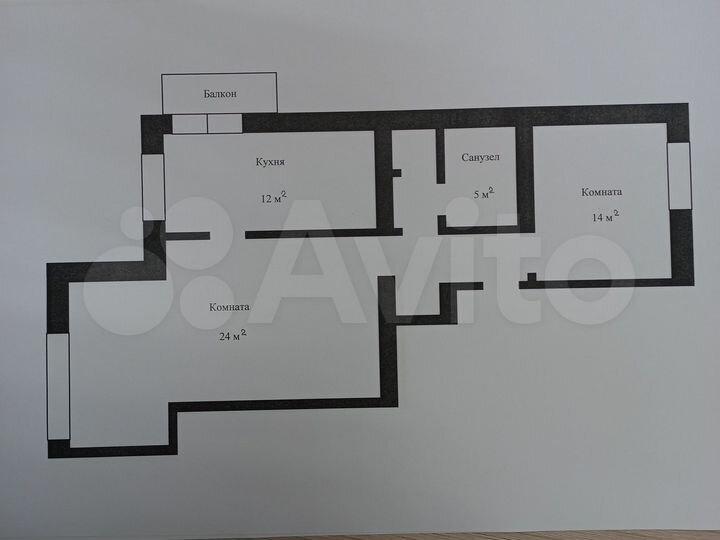 2-к. квартира, 61 м², 2/3 эт.