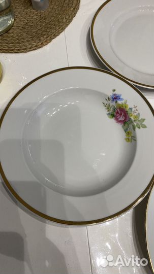Тарелки суповые /плоские Дулево/Польша,хруст ваза