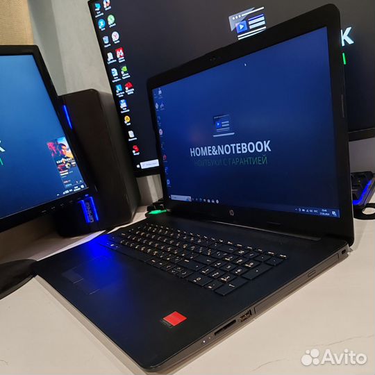 Мощный ноутбук HP 17.3 озу12гб SSD/HDD двевидеок