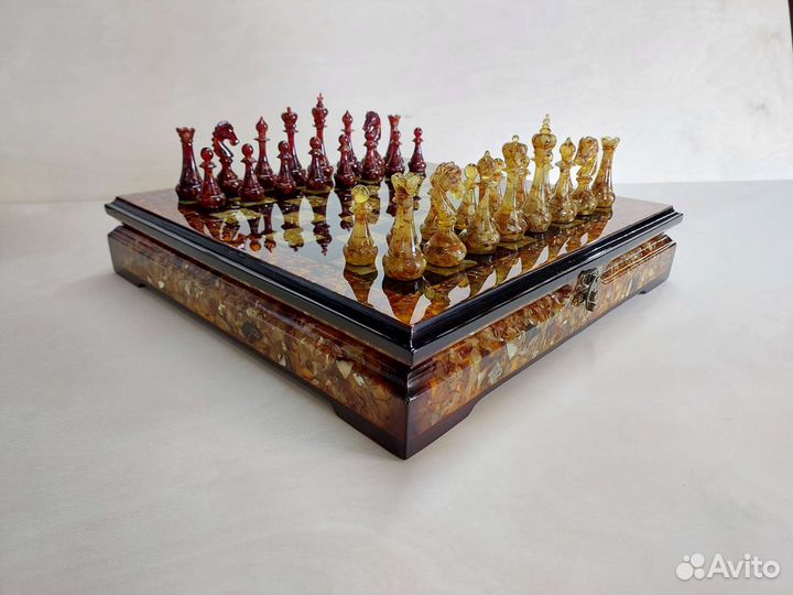 Шахматы янтарные арт.000143