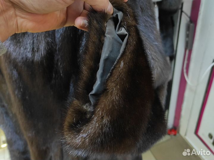 Шуба норковая с капюшоном 48 52