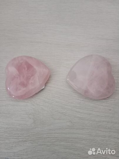 Розовый кварц галтовка сердца и кулоны
