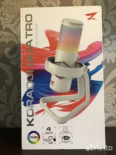 Микрофон ZET gaming Koradji Quatro белый