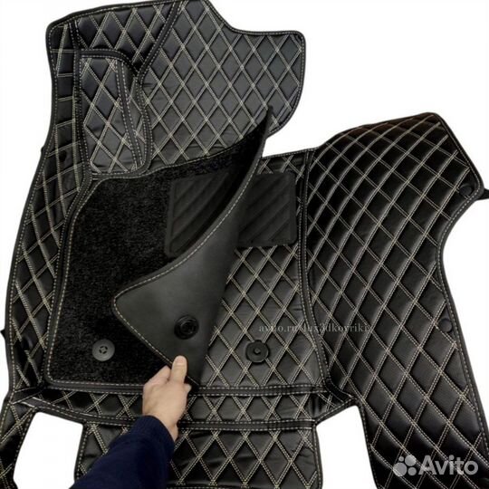 Коврики премиум для BMW X5 E53+ковры пвх. Чёрн/беж