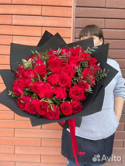 Букет 101 роза Доставка цветы розы 101 75 51 25 15