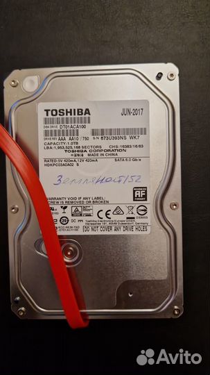 Жесткие диск Toshiba 1 тб