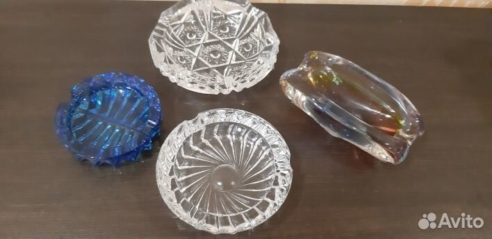 Пепельницы гутное и цветное стекло, хрусталь