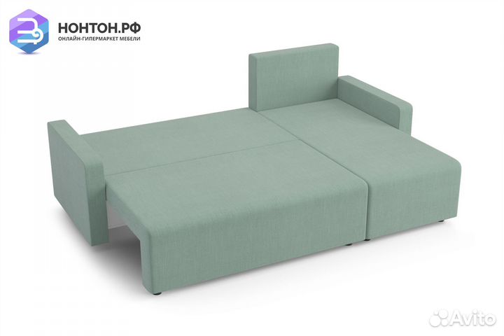 Диван угловой еврокнижка Мидгард светло-зеленый