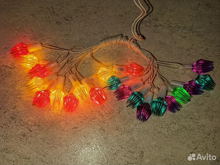 Елочная гирлянда СССР Хрустальная Фонарики СССР