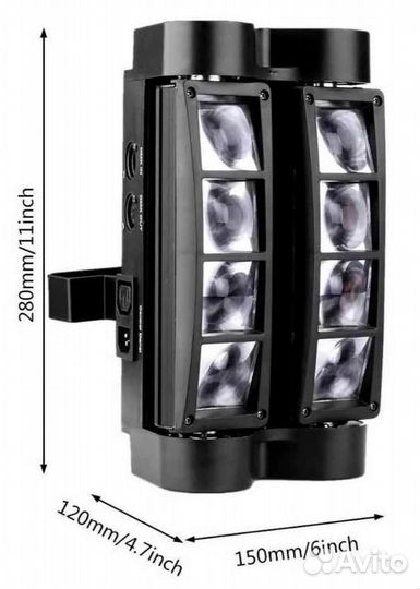 Светомузыка Spider 2шт LED Rgbw 80W Mic DMX Strob