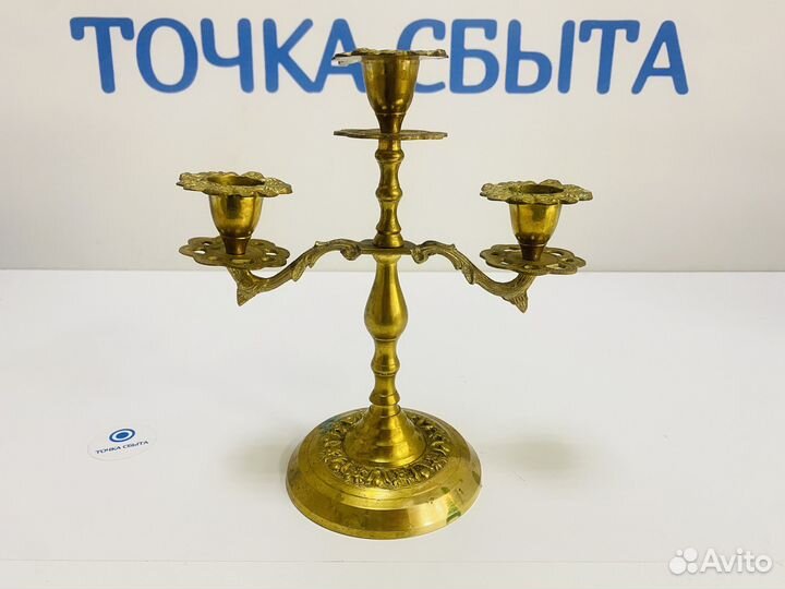 Подсвечник латунь на 3 свечи