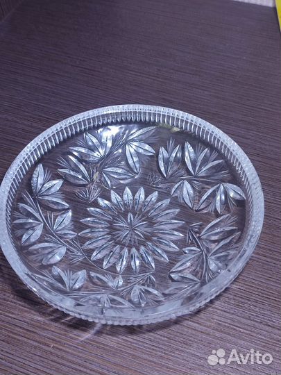 Блюдо из хрусталя СССР