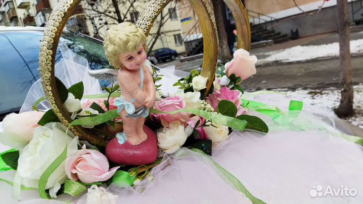 Свадебные украшения машин медведи кольца коты