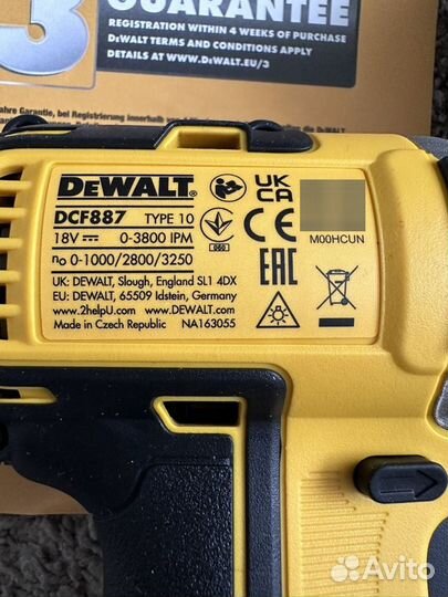 Винтовёрт импакт Dewalt dcf887 Чехия оригинал