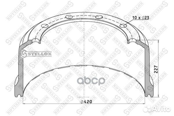 85-00046-SX торм.барабан 420x180/194 H227 d3