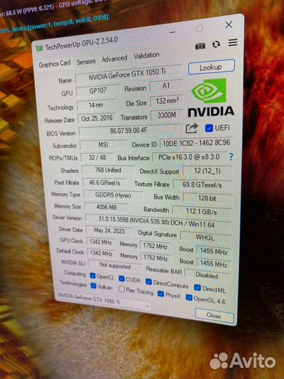 Msi geforce gtx 1050 ti