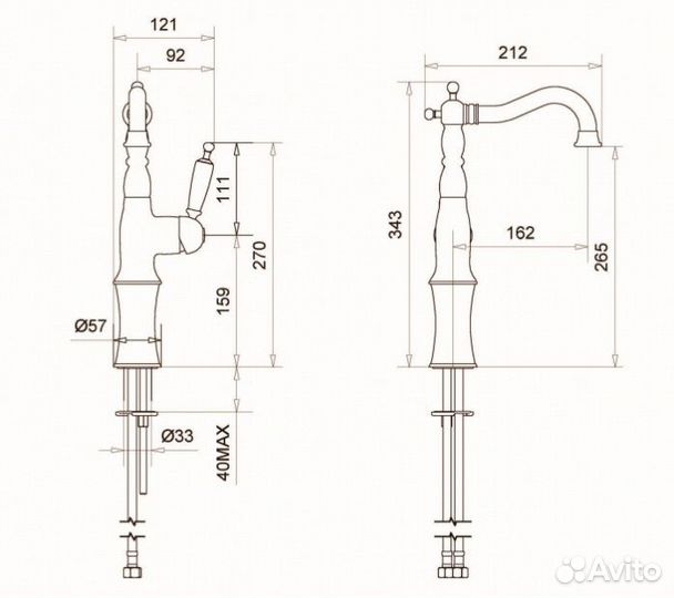 Смеситель для раковины Migliore Oxford 19133 хром