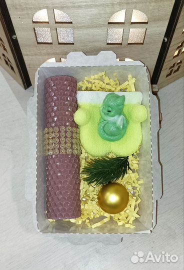 Новогодние подарки. Мыло ручной работы, свечи