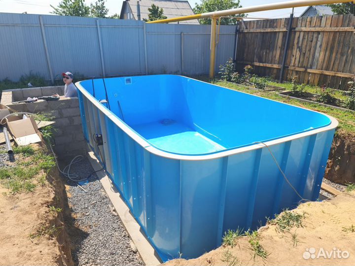 Бассейн Скругленный с доставкой 5000х3000х1500мм
