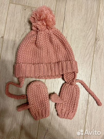 Шапка, варежки zara 50