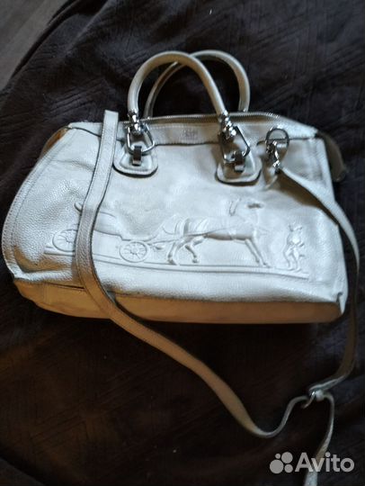 Сумка женская, натуральная кожа бронь