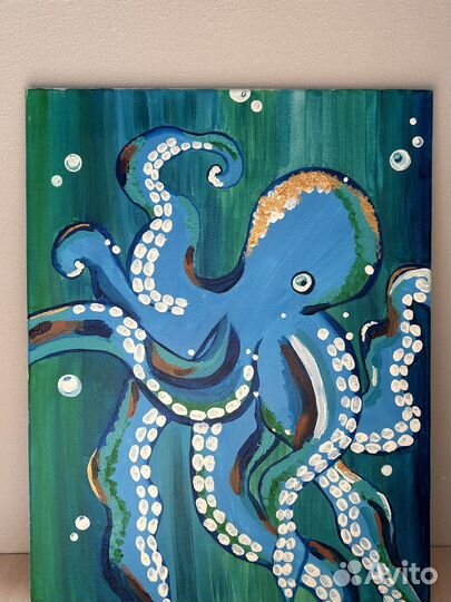 Картина акрилом на холсте Осьминог