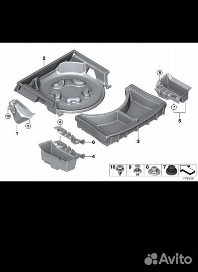Запасное колесо, докатка с органайзером в BMW G30