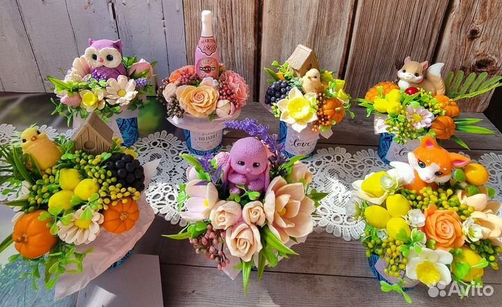 Бюджетные букетики из мыла ручной работы