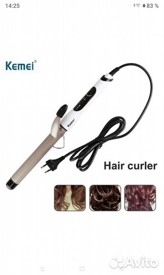 Плойка для волос kemei