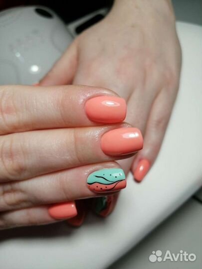 Наращивание, покрытие ногтей гель лаком, укреплени