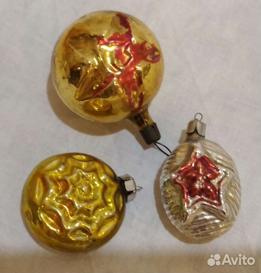 Советские редкие стеклянные ёлочные игрушки