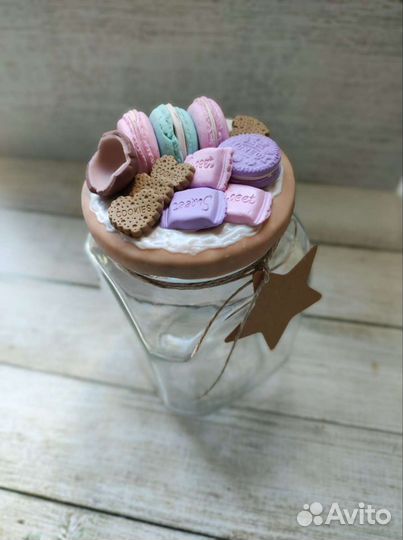 Баночки с декором из полимерной глины