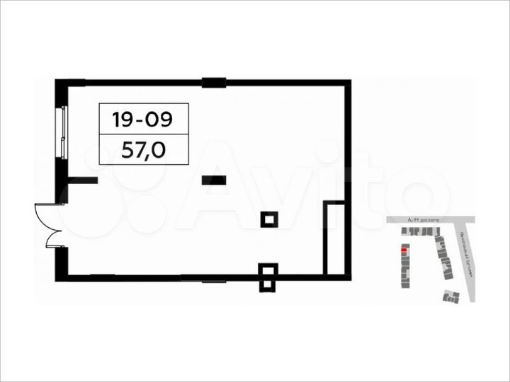 Аренда, торговое помещение, площадь 56.5 кв.м