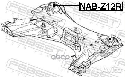 Сайленблок подрамника задний nissan tiida C11 2