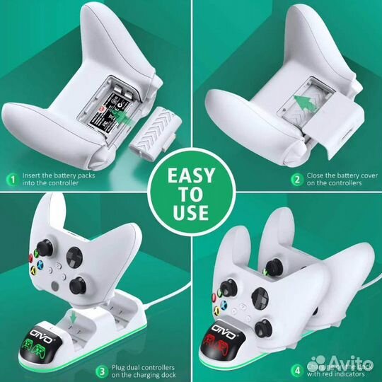 XBox Series/One заряд.станция+2аккум.1300mAh,новая