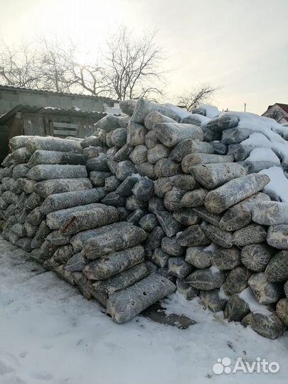 Отработанные грибные блоки