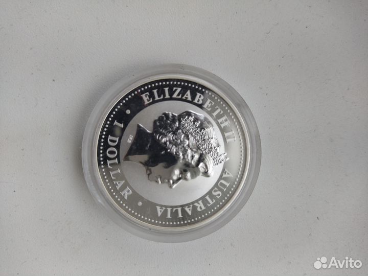 Серебряная монета лунар год свиньи Австралия 2007