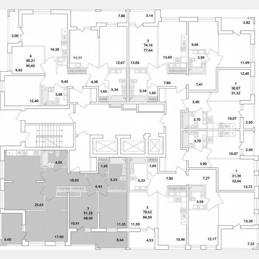 3-к. квартира, 98,9 м², 16/18 эт.