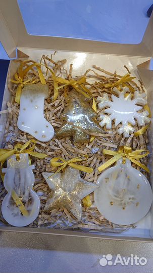 Набор елочных игрушек ручной работы