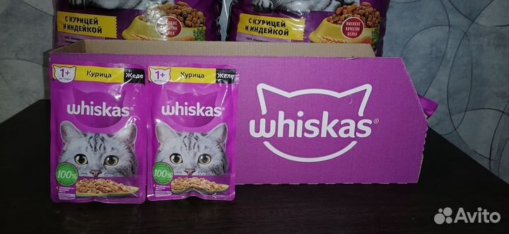 Whiskas Kitekat Корм для кошек влажный и сухой