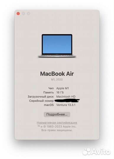 Ноутбук Apple MacBook Air 13 2020 m1 16gb 512