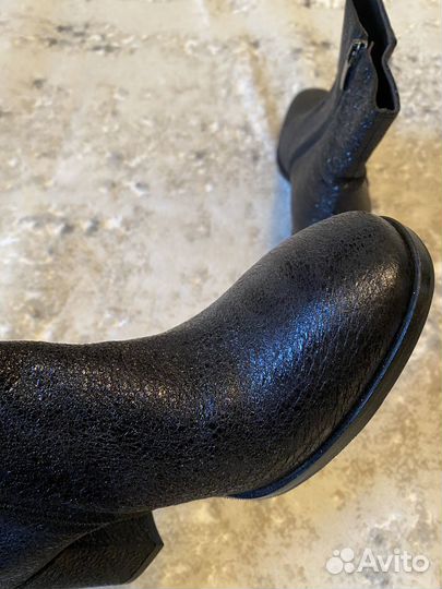 Кожаные черные ботильоны