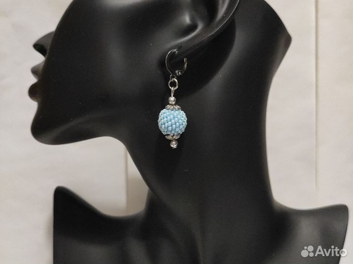 Серьги из бисера, ручная работа