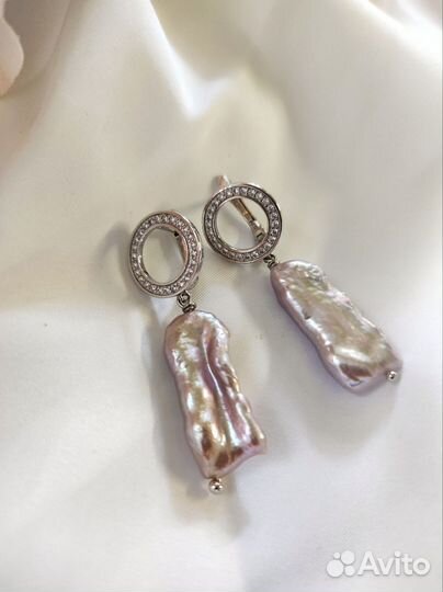 Серьги с барочным жемчугом