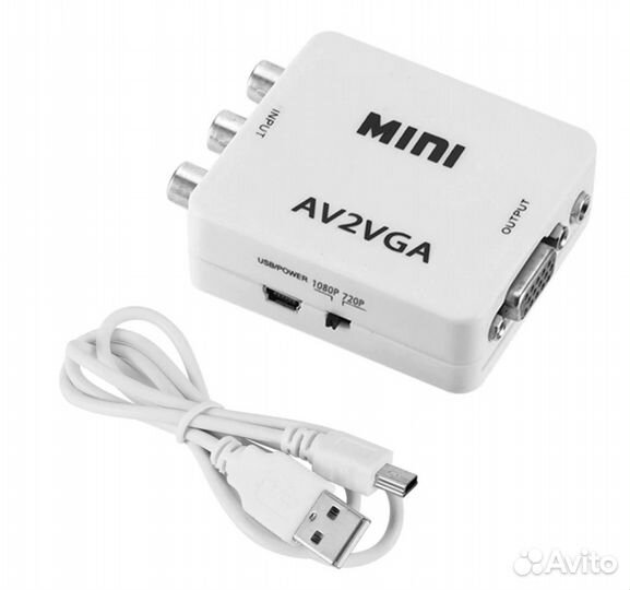 Активный переходник с AV на VGA новый