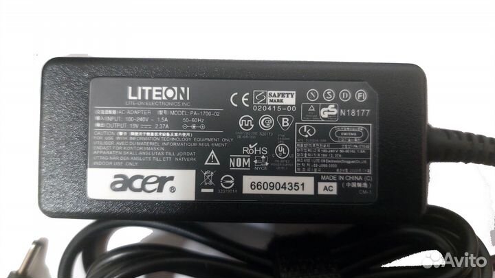 Блок питания ноутбука Acer 19V 2.37A 45W (3.0x1.1)