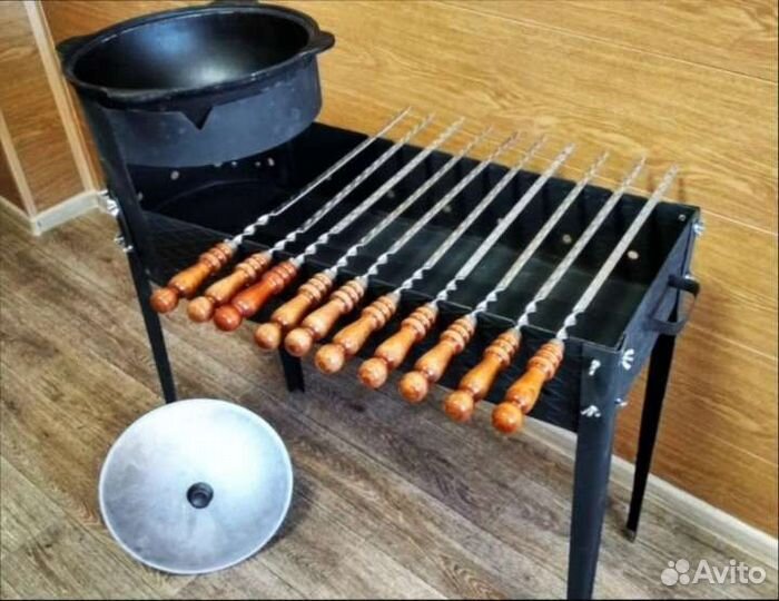 Мангал с подказанником для казана 8-10 литров