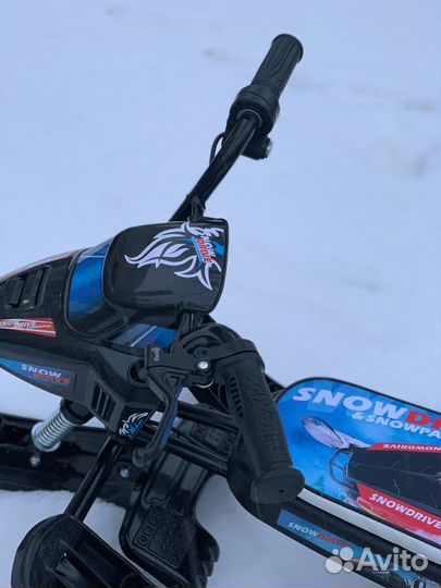 Электрический снегокат детский черный