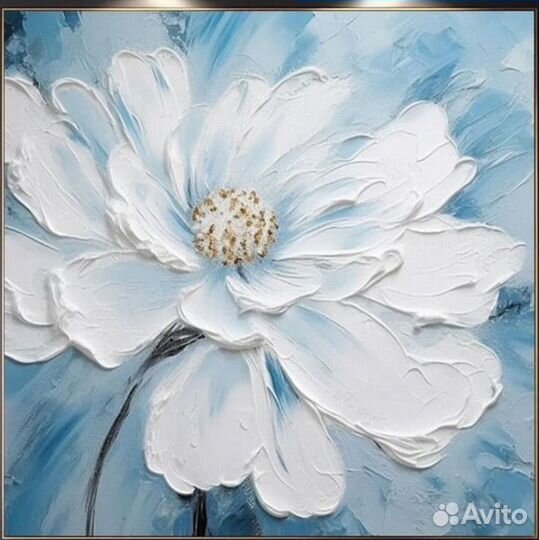 Интерьерная картина текстурный цветок большая
