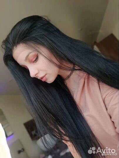 Парик на сетке прямой черный